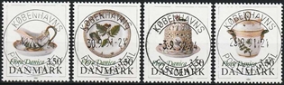 FRIMÆRKER DANMARK | 1990 - AFA 966-69 - Flora Danica 200 år - 3,50 Kr. flerfarvet i komplet sæt - Pragt Stemplet
